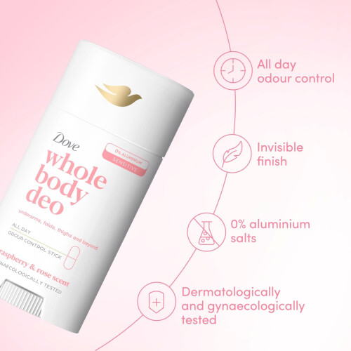 Dove Dove Whole Body Deodorant Stick Long Lasting Fresh Raspberry & Rose, 75ml 2