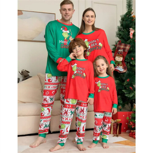(Μπαμπάς, 4XL) Χριστουγεννιάτικες πιτζάμες Grinch για οικογ 1