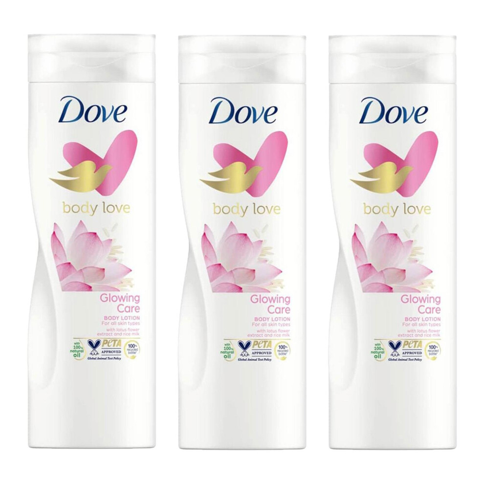 Dove Body Love Nourishing Secrets Body Lotion, Lotus & Rice Milk 400Ml 3 Pack