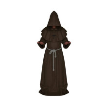 (Koffie, L) Heren Monnik Maxi Gewaad Mantel Cape Monnik Middeleeuws Renaissance Priester Kostuum Cosplay