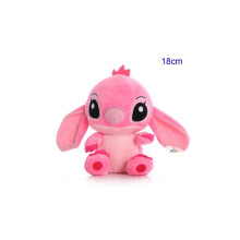(18 cm roze) Schattige zachte Stitch knuffel, cartoon anime Lilo Stitch pluche speelgoed
