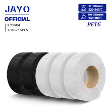 JAYO 3D-Druckerfilament, PLA Plus und PETG, 1,75 mm, Nachfüllfilament, Schwarz und Weiß
