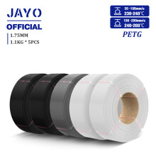 JAYO PLA Plus 3D-Druckerfilament, 1,75 mm Nachfüllfilament, Schwarz, Grau, Weiß