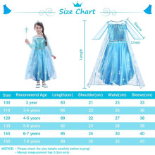 (4-5 Years) Elsa Anna Dress Up Deluxe Girls Fancy Dress for Party Cosplay Bridesmaid Pageant Kids Gifts