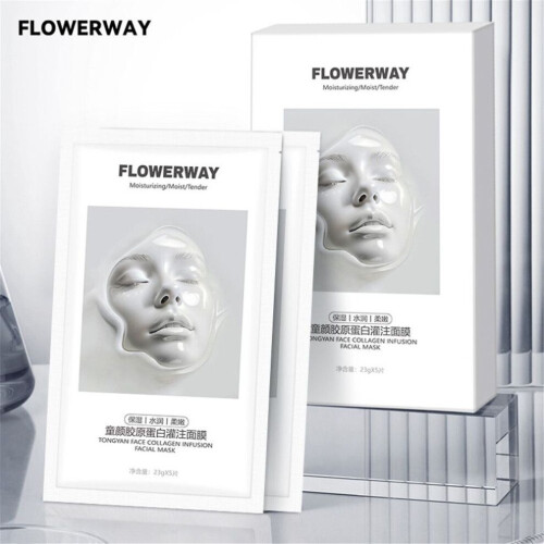 Μάσκα Flowerway Tongyan με έγχυση κολλαγόνου Ενυδατική Βαθιά Ε 1