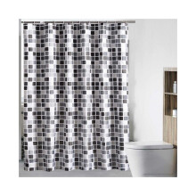 Douchegordijn van 200 x 220 cm met mozaïekpatroon, waterlijnmodel, extra lang en breed.
