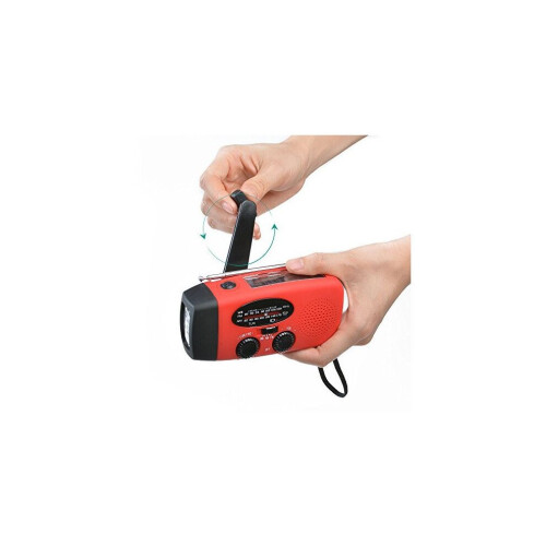 Buwico Solar Crank Dynamo Αυτοτροφοδοτούμενο Ραδιόφωνο Καιρού AM/FM 2