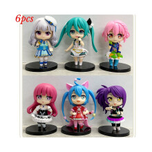 Set van 6 Hatsune Miku-figuurtjes, mini-beeldjes, verzamelbaar speelgoed voor thuis, modellen, decoratie