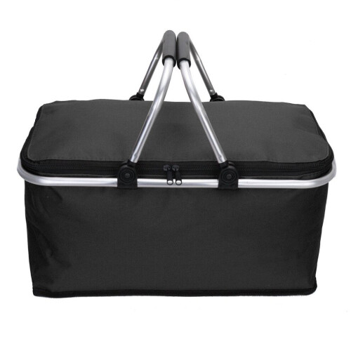 (black) Folding Lunch Picnic Camping Cooler Hamper Bag
