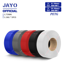 JAYO PLA Plus Nachfüllfilament, 1,75 mm, 5 Rollen, für 3D-Drucker und wiederverwendbare Spulen