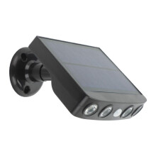(Black) LED Solar Powered Security Light with PIR Motion Sensor Wall Lamp