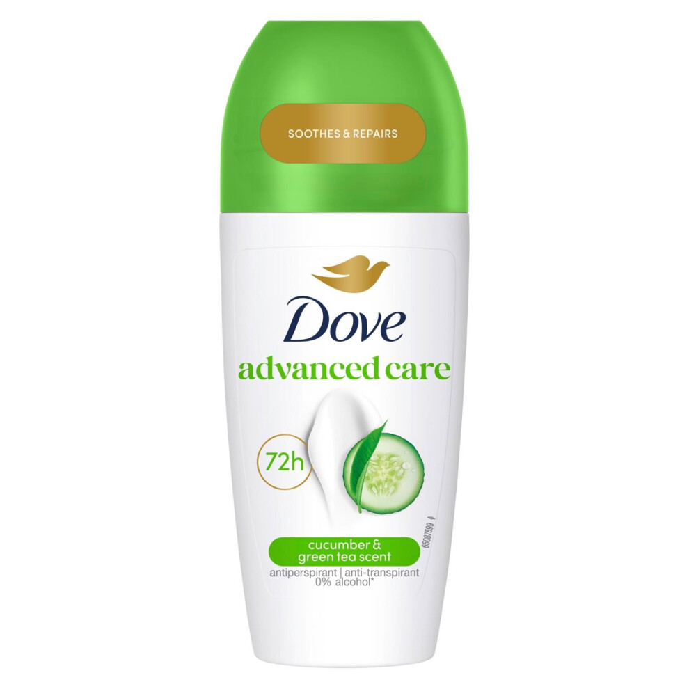 Dove Advanced Care Cucumber Scent Roll-On Deodorant 50ml - Pack of 12 - Image 6