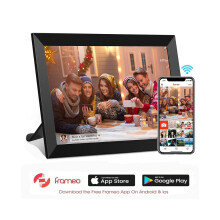 (black, UK Plug) 10.1 Inch Smart WiFi Digital Photo Frame 1280x800 IPS LCD Touch Screen Built in 32GB