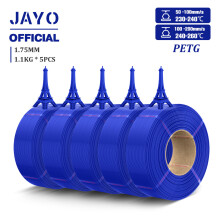 JAYO 3D-Druckerfilament PETG Blau, 1,75 mm Nachfüllfilament, 5er-Set