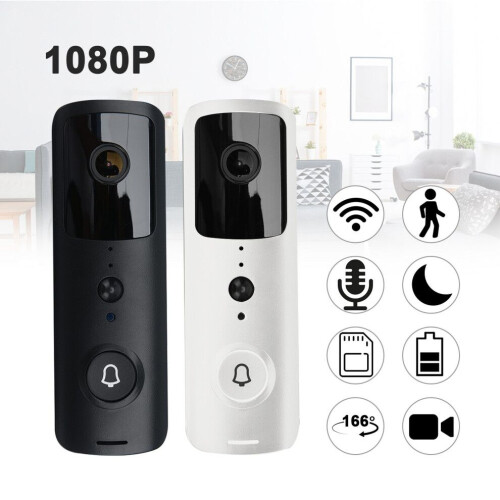 (Black) Wireless Video Doorbell Security Camera Bell