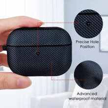 Case for Airpod Pro - VISOOM AirPods Pro Hard Cover for Men Women High-Grade Bright Woven Fabric iPod