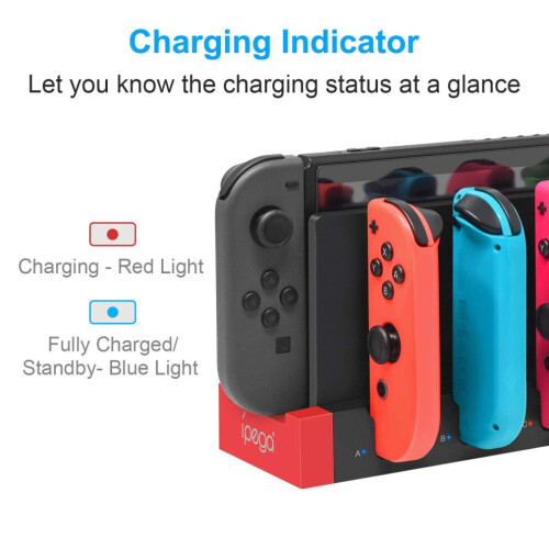 (Zwarte) controlleroplader voor Joy-Con, compatibel met Nintendo Switch en Switch OLED-model