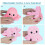 (Light Pink-Dark Pink) Octopus Plushie Reversible Double-Sided Flip 2