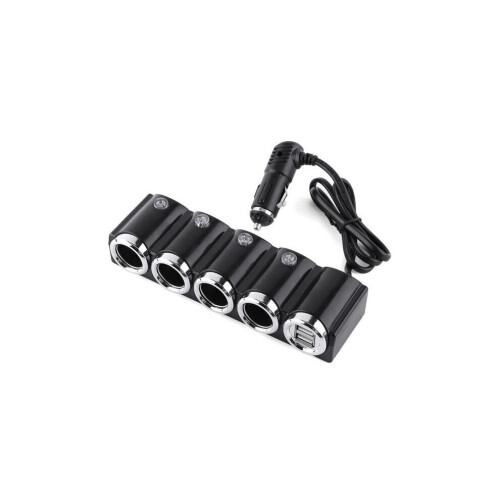 Auto Car Cigarette Lighter Socket Splitter Power Charger Adapter, USB 4 Way DC 12V/24V