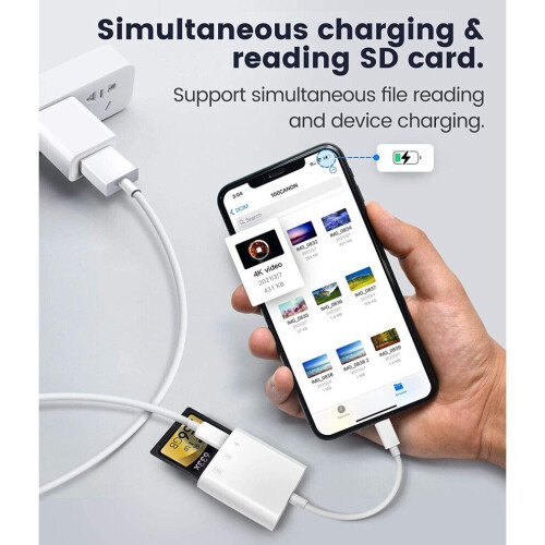 SD Card Reader for iPhone iPad,Oyuiasle Trail Game Camera SD Card Reader Viewer,Memory Card Reader Adapter 2