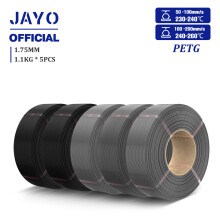 JAYO PLA Plus und PETG Nachfüllfilament, 1,75 mm, Schwarz und Grau