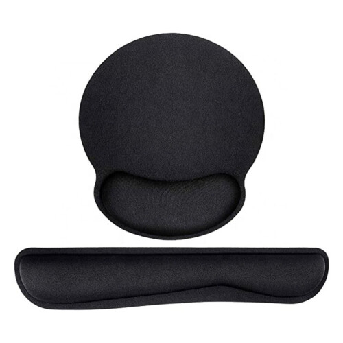 Μαύρο αντιολισθητικό mouse pad με αφρώδες προστατευτικό κ