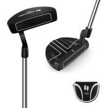 Costway Putter de Golfe, Cabeça Estilo Mazo 89 cm, Preto, Para Diestros