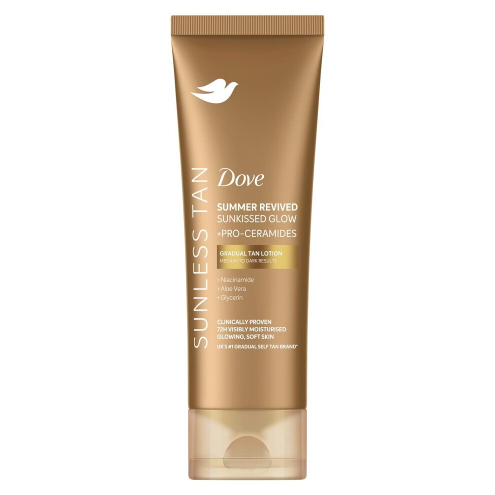 Dove Summer Revived Tanning Lotion 200Ml 12 Pack, Medium To Dark Sunkissed Glow