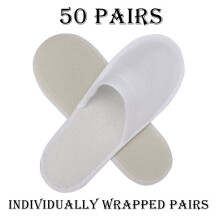 50 pares de pantuflas desechables blancas para huéspedes de hotel