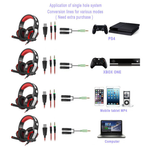 Multi-platform gaming headset met stereo microfoon voor gamers 2