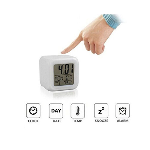 LED Glowing Alarm Clock Multi-Function 7 Color Change Digital Clock 2