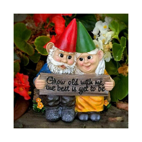 Gnome Par Trädgårdsstaty Åldras Tillsammans Dekor 2