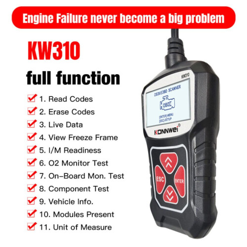 OBD2 Car Fault Code Reader Erase Engine Diagnostic Scanner Reset Tool 2