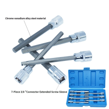 Lot de 7 douilles à cliquet hexagonales 3/8 de pouce, Jeu de bits longs pour réparation automobile
