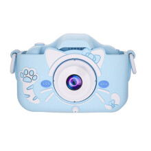 (Blue) Mini Digital Children Selfie Camera Toys Gifts For Child Kids