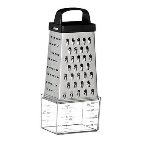 4 Sided Grater,Stainless Steel/Black Handle,Collection Compartment - BLPH3317