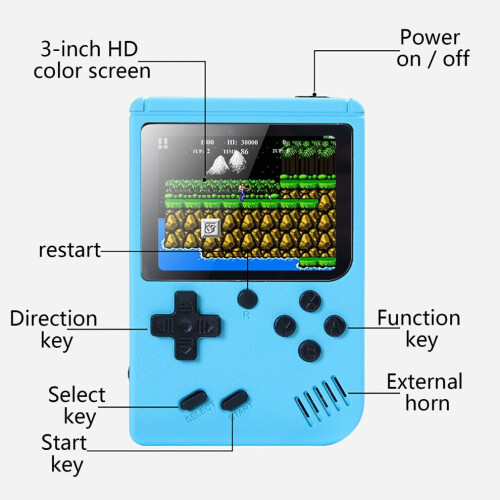 (Roze) Draagbare spelcomputers, retro videoconsole 1