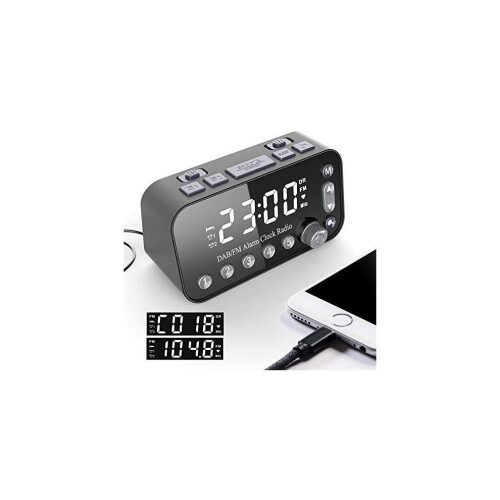 LED Digital Clock Sleep Timer with Dual USB DAB/FM Radio