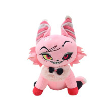 (Pink) Hotel Hazbin Husk Cat Plush Toy Stuffed Doll Pp Cotton Filling Gift Anime Fans