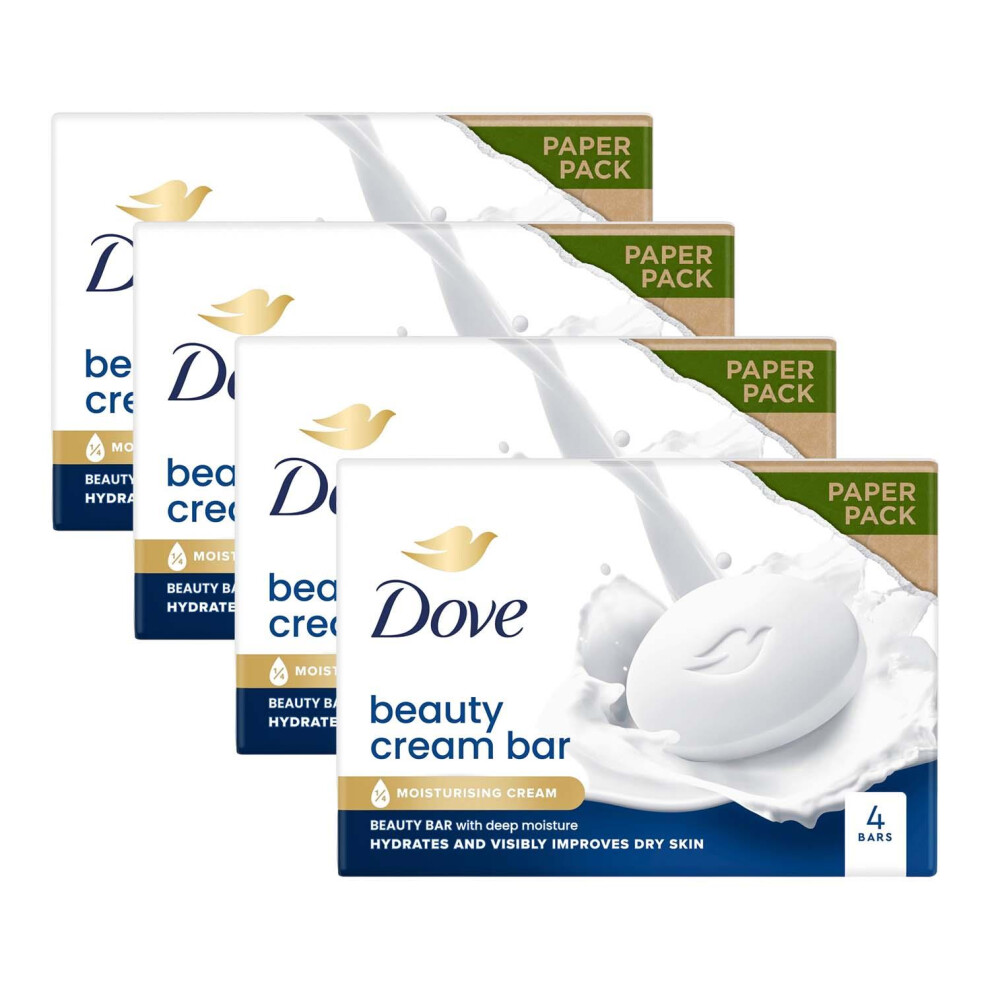 Dove Cream Orignal Moisturising Beauty Bar For Soft & Smooth Skin 4X90g, 4 Pack - Image 2