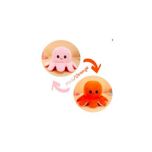 (Pink To Orange) Giant 50cm Reversible Octopus Flip Mood Plush Toy