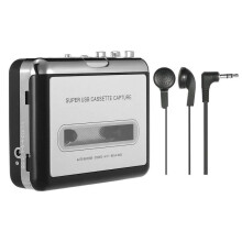 (Grijs) Draagbare cassettespeler Draagbare bandrecorder met opnamefunctie via USB Compatibel met