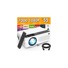 Projector 1080P Full HD Supported, 7000 Lumens Mini Projector, Portable Projector Compatible with TV