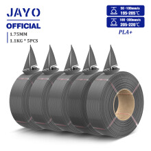 JAYO PLA Plus Nachfüllfilament, 1,75 mm, Grau, 5 Rollen, für 3D-Drucker