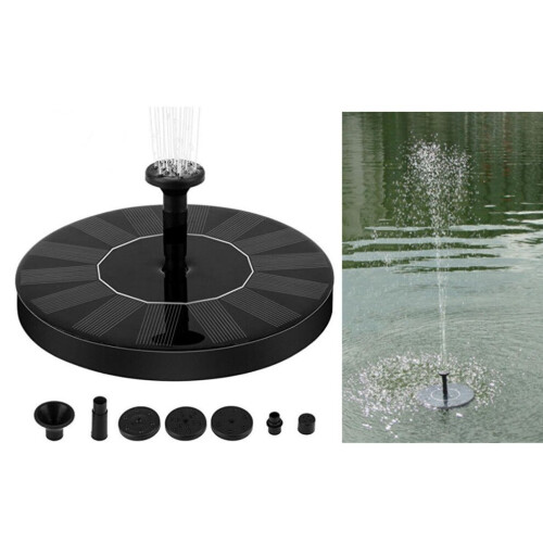 Solcellsdriven fontänpump för damm, pool, trädgård - 4 munstycken, automatisk solcellsdriven vattenpump, 2