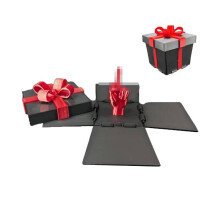 (Rood) Middelvinger in een doos Grappige verrassingsdoos Pop-up kerstcadeau Leuk cadeau