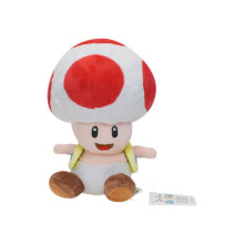 (red) Cute Super Bros Mushroom Toad Plush Stuffed Toy