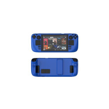 (donkerblauw) Beschermhoes met standaard voor Steam Deck harde pc, militaire kwaliteit beschermhoes,