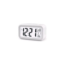 Digitale wekker met LED-display en temperatuurweergave, groot LCD-cijferdisplay, groter LCD-scherm met