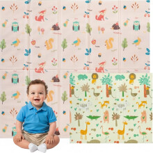Edibaby, tapete de jogos para bebé, dobrável, reversível, XPE, 200x180x1 cm